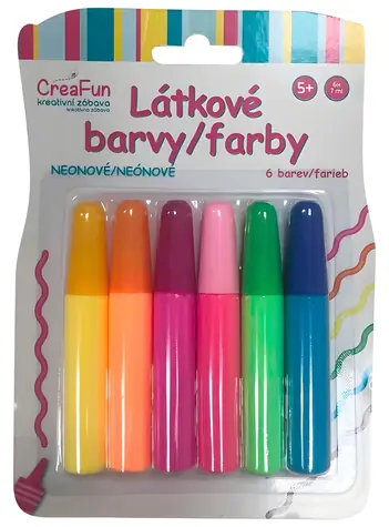 SPARKYS CreaFun Farby na textil neón 6x42 ml / Výtvarná sada / od 3 rokov