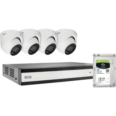 ABUS TVVR33803 / Kamerový set / Analógový / 4X Mini-Dome kamera / NVR