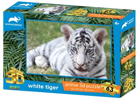 Prime 3D Puzzle Biely tiger / 63 dielikov / od 5 rokov
