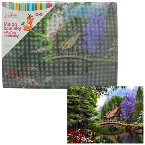 SPARKYS Diamantové maľovanie Most cez rieku / 30 x 40 cm