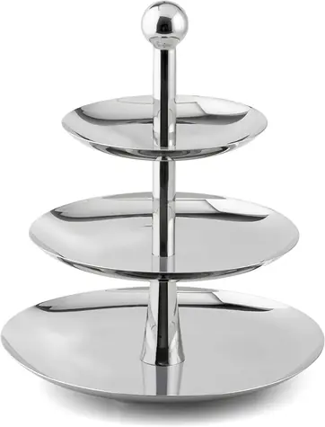 Weis Servírovací stojan 3 poschodia nerez / Servírovací stojan / nerezová oceľ / priemer 27 cm