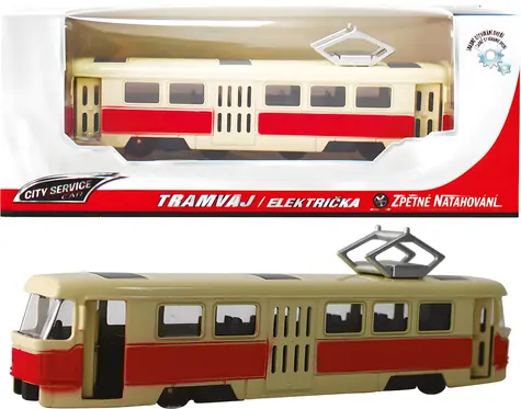 SPARKYS Električka červená / Kov / Mierka 1:90 / Spätný pohon / od 3 rokov