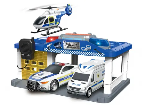 SPARKYS Policajná stanica s helikoptérou / Svetlo a zvuk / CITY SERVICE CAR