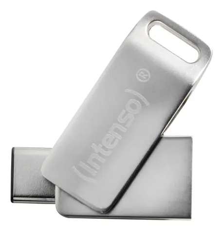 INTENSO cMOBILE Line strieborná / USB flash disk / USB-C a USB-A / 64GB / USB 3.2 Gen 1