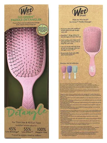 Wet Brush Go Green Paddle Detangler Kefa na vlasy ružová