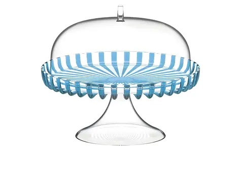 Guzzini DOLCEVITA tyrkysová / Podnos na tortu s vekom / ISCC+ bioplast / O 31 cm / v 27 cm