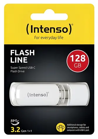INTENSO Flash Line 128GB biela / Flash disk / USB-C / USB 3.2 Gen 1 / čítanie 70 MB/s