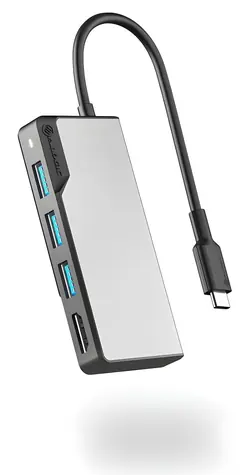 Alogic Fusion Core Space Gray / USB hub / USB-C / 5 portov