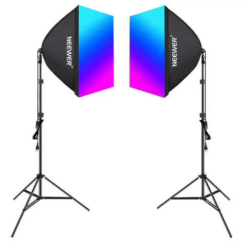 Neewer NK800 / Sada LED svietidiel / 2x 24W / RGB / 2700-6500K / so statívom