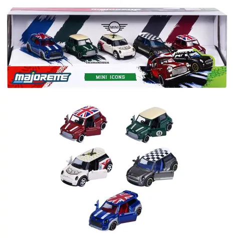 MAJORETTE Darčeková sada MINI / Kovové autíčka / voľnobežná / 1:64 / 5 ks / dĺžka 7,5 cm