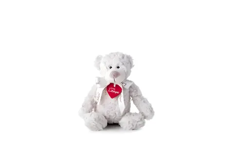 Plyšový medveď Spencer s mašľou / 26 cm / od 0 mesiacov