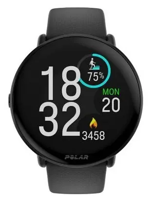 Polar Ignite 3 Titanium, čierny silikónový remienok / Chytré hodinky