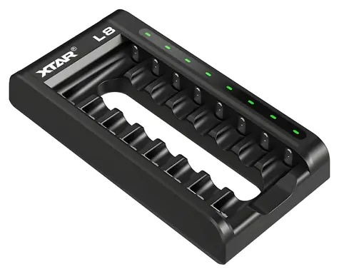 XTA SMART nabíjačka batérií čierna / Nabíjačka batérií / 8x AA/AAA / NiMH/Li- ION / USB-C