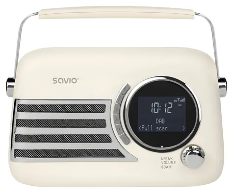 Savio RS-04 / Prenosné rádio / DAB+ a FM / Bluetooth 5.3 / LCD displej / Budík