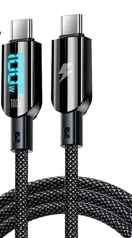 Vakoss TC-U560 čierna / USB kábel USB-C - USB-C / LED displej / 100W / 1,5 m