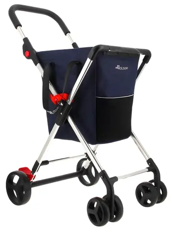 Rolser Mini Basket Denim M4B modrá / Nákupná taška na kolieskach / Objem 40 l / Nosnosť 32 kg / skladacia / brzda