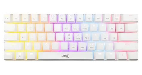 Baracuda DOLPHIN biela / Herná mechanická klávesnica / Modré spínače / RGB / USB / Antighosting 22 kláves