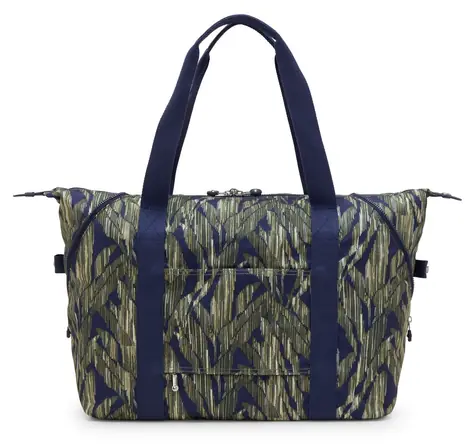 Kipling ART M Striped Grasses / Taška cez rameno / Voduodolný polyamid / Nastaviteľný popruh