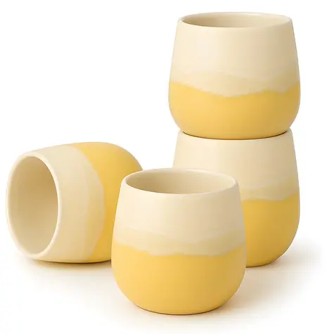 Goodwei Fuji Yellow / Sada keramických šálok / 4 ks / 200 ml