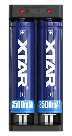 XTA Nabíjačka batérií Li- ION 18650 USB-C / Nabíjačka batérií / 2 sloty / USB-C / pre AA, AAA, C, D, SC