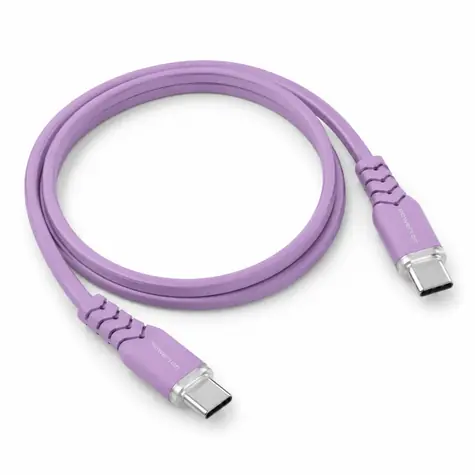 Powerton Energy PASTEL EDITION fialová / Kábel / USB-C - USB-C / 60 W / PD / 1 m / silikónový