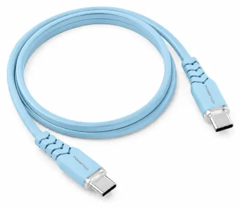 Powerton Energy PASTEL EDITION modrá / Kábel / USB-C - USB-C / 60 W / PD / 1 m / silikónový