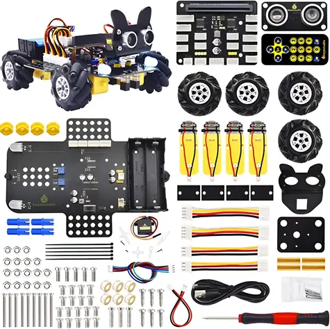 KEYESTUDIO KS4032 Robotické auto Mecanum 4WD (bez dosky V2) / Stavebnice / Arduino Micro:bit