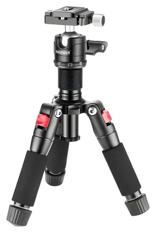 Neewer Stolný statív Small červená / Statív / Nosnosť 5 kg / Výška 17-50 cm / Guľová hlava 360° / Závit 1/4"
