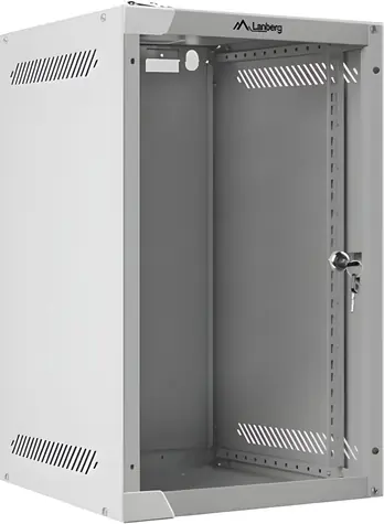 Lanberg WF10-2309-10S sivá / Nástenný rack / 10" / 9U / 280×310 mm / sklenené dvere / flat pack