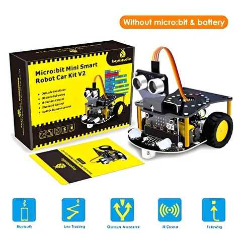 KEYESTUDIO Robotické auto KS0426 (bez micro:bit) / Stavebnice / Arduino / Bluetooth / IR diaľkové ovládanie