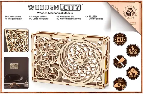 Wooden City 3D drevené puzzle Kinetický obraz / 185 dielikov