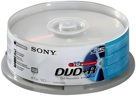 Sony DVD+ R / Optické médium / 4,7 GB / 16x / Cake box 25 ks