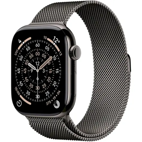 Apple Watch Series 11 GPS+Cellular 42mm Bridlicovo šedé titánové telo - Bridlicovo šedý milánsky ťah / 130-180 mm