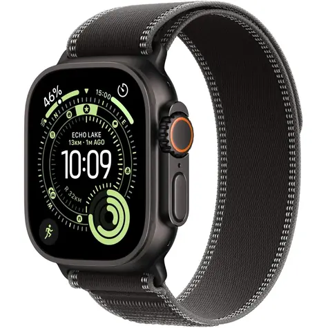 Apple Watch Ultra 3 (2025) GPS+Cellular 49mm Čierne titánové telo - Čierny trailový ťah (M/L) / 145-220 mm