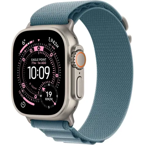 Apple Watch Ultra 3 (2025) GPS+Cellular 49mm Titanové telo - Svetlo modrý alpský ťah (M) / 145-190mm 