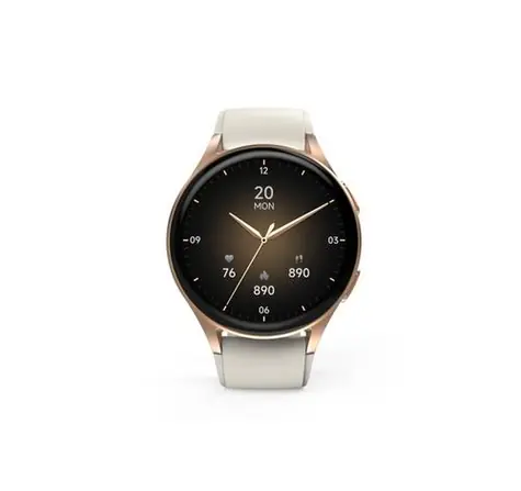 HAMA 8900 béžová-zlatá / SMART hodinky / Amoled displey 1,32 "/ vodeodolné / GPS / Bluetooth / IP68