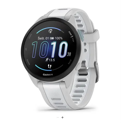Garmin Forerunner 165 sivá/biela / Chytré hodinky / 1.2" / GPS / BT / ANT+ / Wi-Fi / 5 ATM