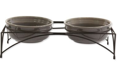 Dog Fantasy Set misky keramickej so stojanom šedej 2x12.5x5cm