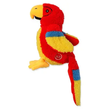 Dog Fantasy Hračka - Recycled Toy papagáj pískací so šuštiacim chvostom 23cm