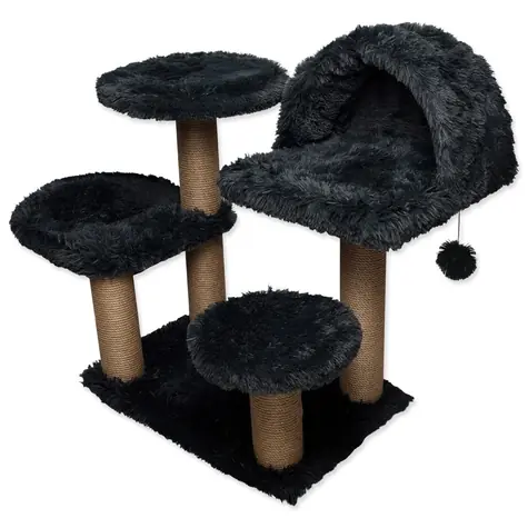 Magic Cat Škrabadlo a odpočívadlo Milano čierna 75x65x108cm