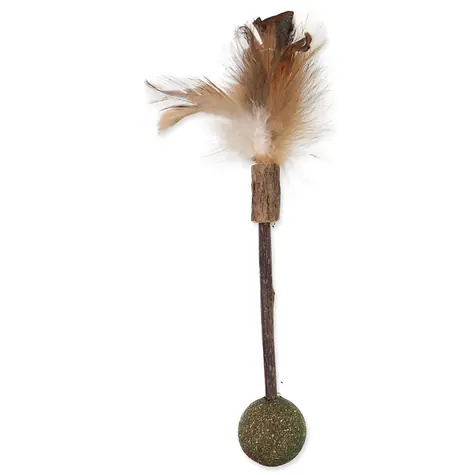 Magic Cat Hračka - Natural Fun drievko s prírodnými pierkami a guľami 18cm
