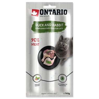Ontario Stick for cat tyčinky kačica a králik 3x5g