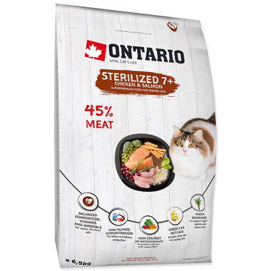 Ontario Cat Sterilised 7+ Senior 6.5kg / Granule pre mačky 