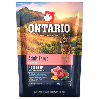 Ontario Adult Large Beef & Brown Rice 100g - vzorka 