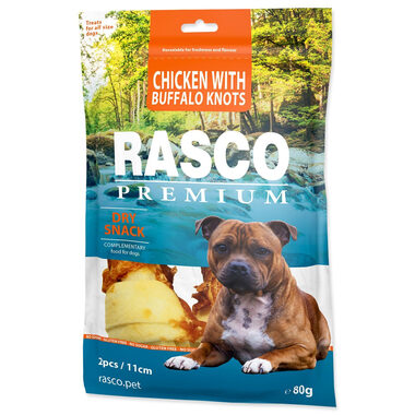 Rasco Premium uzly byvolia 11cm obalené kuracím mäsom 80g