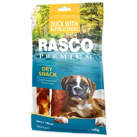 Rasco Premium 3 tyčinky byvolia 18cm obalené kačacím mäsom 140g