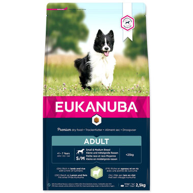 Eukanuba Adult Small & Medium Lamb 2.5kg / granule pre psov / pre malé a stredné plemená 
