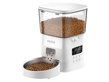 Rojeco 2L automatické krmítko pre domácich miláčikov v tlačidlovom prevedení (biele)