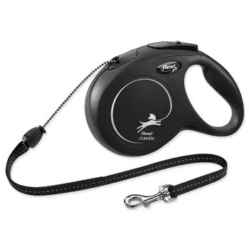 Flexi Classic M lanko 8m čierne / Vodítko 
