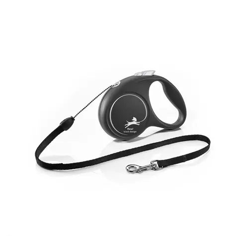 Flexi Black Design S lanko 5m čierno-strieborné / Vodítko 